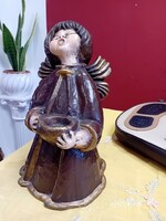Hatalmas ORIGINAL BOZNER ENGEL THUN kerámia angyal szobor figura