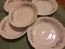 Elegáns antik Wałbrzych porcelán mélytányér készlet (5 db)