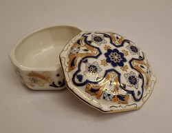 Zsolnay perzsa mintás  bonbonier, fedeles, porcelán ékszer doboz, hibátlan különlegesség
