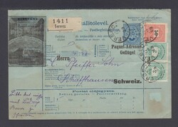 1897. - Waybill - versecz - switzerland - schaffhausen - mixed postage