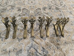 Gyönyörű réz  Függöny tartó karnis törülköző tartó konyha ruha tartó  Szecessziós Art Deco . 2 Pàr ,