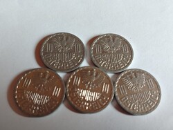 10 Groschen  5  darab Ausztria