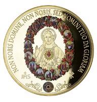 Óriási méretű Vatikáni aranyozott emlék érem  Swarowski kristályal díszítve , kapszulában, sorszámoz