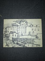 Szignós tusrajz, Capri, méret jelezve