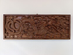 Ancient Chinese Carved Dragon Wood Wall Art 895 6570