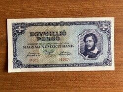 Egymillió Pengő 1945 EF++ képek szerinti állapotban .