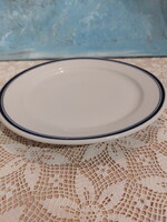 Alföldi menzás, dupla kék csíkos porcelán lapos tányér, 1db