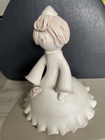 Buday Ágota fodros szoknyás-kontyos hölgy kerámia figura