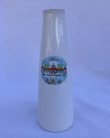 Hollóházi Hévíz gyógyfürdő emlék porcelán váza