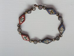 Antik muránói mikromozaik díszes karkötő - karlánc﻿