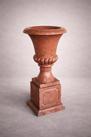 Klasszicista vörös márvány kaspó , virágtartó, urna váza