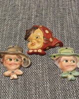 3db vintage kerámia falidísz