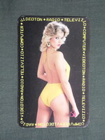 Kártyanaptár,Videoton,rádió,Televízió,Computer,erotikus női modell,1988  (2)