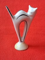 Hollóházi art deco cica / macska porcelán figura