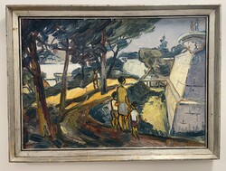 Ismeretlen festő 56x77 cm olajfestménye