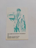 BECKER FERENC postás kártyanaptár 1991