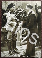 II. Világháború, képeslap, Hitler és Mussolini találkozója