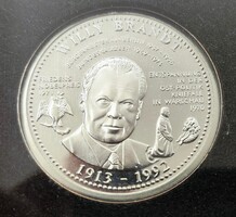 Willy Brandt ezüst emlékérme-MS70