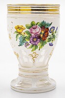 Wilhelm Hoffmann-Bohémia 1850, Antik-Biedermeier zománcozott, aranyozott üvegváza