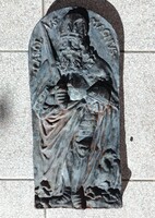 Nagy Károlyt ábrázoló nehéz öntöttvas plakett, relief, falidísz