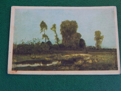 Művészeti képeslap festményről - Paál László: Erdőszéle