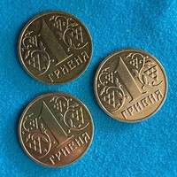 Ukraine - 1 hryvna x 3 - 2001-2003 coin - rare