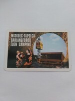 BORSOD TOURIST kártyanaptár 1978 - Miskolc-Tapolca Barlangfürdő Éden Camping