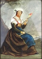 1Z475 Itáliai festő XIX. század vége : Szövő nő akvarell 28 x 20 cm 1Z475 Itáliai festő XIX. század vége : Szövő nő akvarell 28 x 20 cm