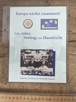 -AX215- Numisblatt Maastrich-i Szerződés 10. Évfordulója 1 Euró Emlékbélyeg