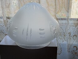 Búra - csillár lámpa - mattított homokfúvott csiszolt üveg Ø21x16cm - art deco vintage