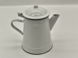 Régi zománcos kávès kanna zománcozott fehér vintage teafőző kanna