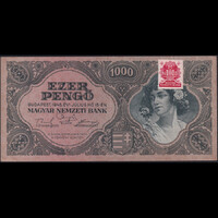Magyarország 1000 Pengő 1945 bélyeges VF+