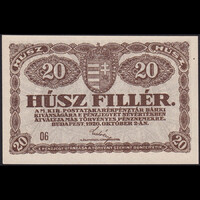 Magyarország 20 Fillér 1920 aUNC+