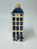 Bontatlan gyűjtői KLM Bols Delft kék, holland miniatür porcelán házikó nr. 57 - RZ