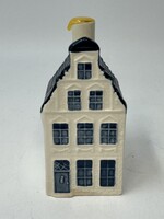 Bontatlan gyűjtői KLM Bols Delft kék, holland miniatür porcelán házikó nr. 51 - RZ