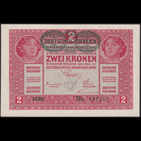 Ausztria / Magyarország 2 Kronen / Korona 1917 Deutschösterreich bélyegzés aUNC+