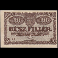 Magyarország 20 Fillér 1920 EF+