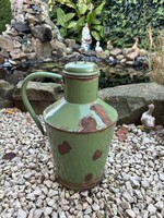 Zöld Zománcos Ceglédi kanna kanta kanna  nosztalgia darab paraszti dekoráció zenei eszköz