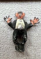 Antik bécsi bronz Bergmann miniatűr szobor gyűjtői Vienna 1800/1900 karikaturisztikus zenebohóc