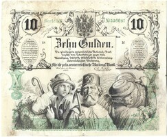 10 forint / gulden 1863 restaurált Nagyon ritka 1.