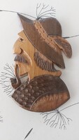 Faragott díszítésű Zakopane-i fa falidísz