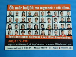 Adó 1% kampány képeslap - Magyar Rákellenes Liga