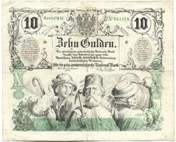 10 forint / gulden 1863 eredeti tartás Nagyon ritka