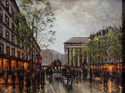 Szert Károly (1955- ) Boulevard de la Madeleine 55x45cm | Párizsi Utca