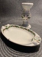Aquincum porcelán gyertyatartó és tálka