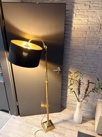  Mid-Century Jelzett (1011) Sárgaréz-Fa Luxus Állólámpa