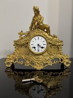 Tüziaranyozott Bronz Kandalló Óra