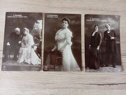 1908. A nagymama 3 db. korabeli képeslap Blaha Lujza...