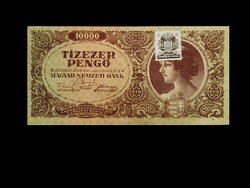 10 000 PENGŐ - 1945 - BARNA BÉLYEGGEL  - nem volt hajtva!