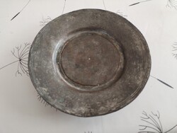 Antik jelzett ón tányér 15 cm, hiba fotózva